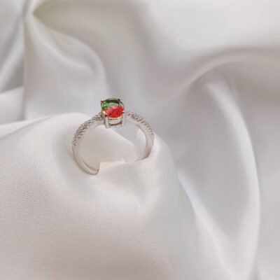 Anello con pietre dure naturali fluorite-modello Mia - immagine 2