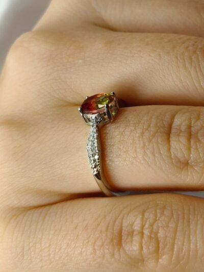 Anello con pietre dure naturali fluorite-modello Mia - immagine 7