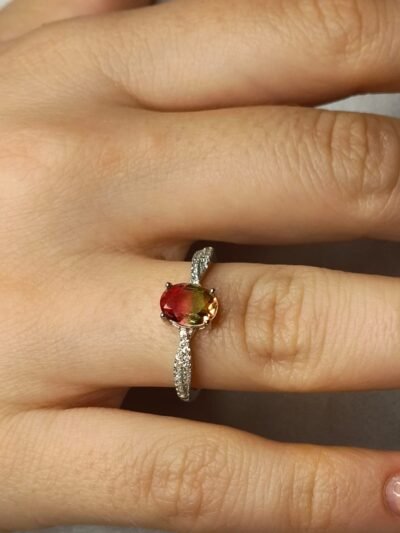 Anello con pietre dure naturali fluorite-modello Mia - immagine 8