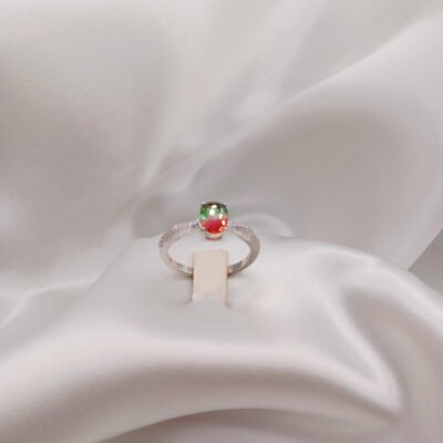 Anello con pietre dure naturali fluorite-modello Mia