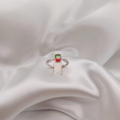 Anello con pietre dure naturali fluorite-modello Mia - immagine 4