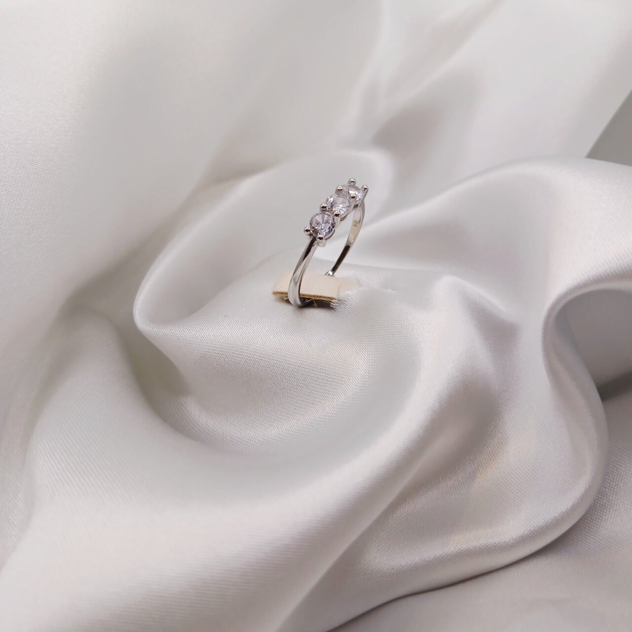 Anello Trilogy in argento bianco cubic zirconia-modello Luna