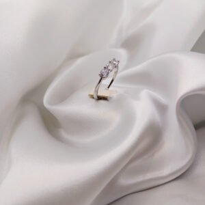 Anello Trilogy in argento bianco cubic zirconia-modello Luna