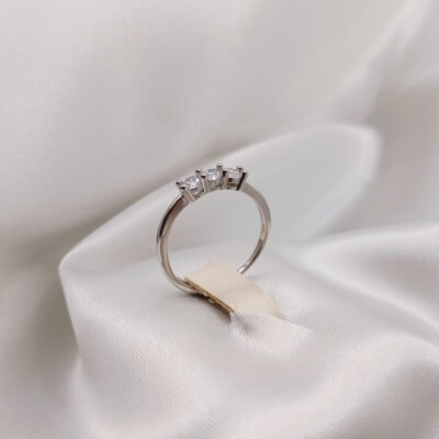 Anello Trilogy in argento bianco cubic zirconia-modello Luna - immagine 3