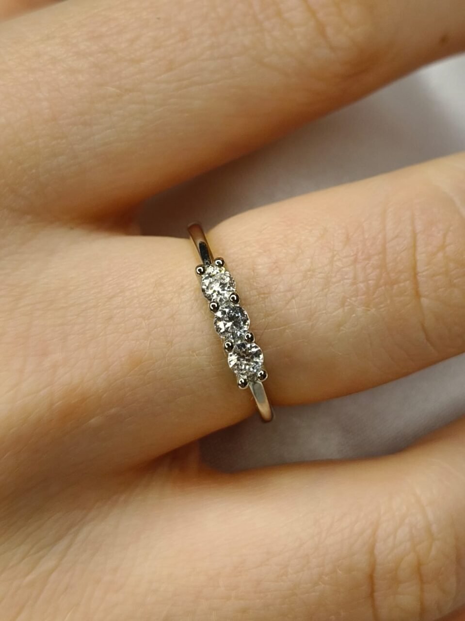 Anello Trilogy in argento bianco cubic zirconia-modello Luna
