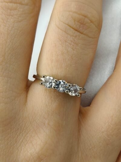 Anello Trilogy in argento bianco cubic zirconia-modello Nina - immagine 7