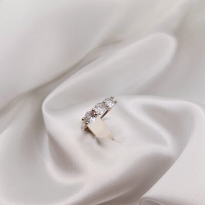 Anello Trilogy in argento bianco cubic zirconia-modello Nina