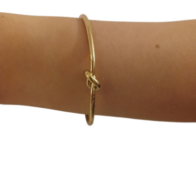 Bracciale rigido nodo in acciaio inox 316 L regolabile-modello Fabiola