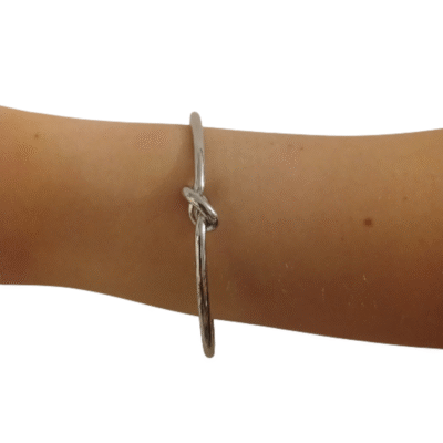 Bracciale rigido nodo in acciaio inox 316 L regolabile-modello Sveva