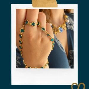 Collana Golden placcato oro giallo Spinello azzurro-modello Londra
