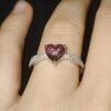 Anello con pietre dure naturali fluorite-modello Cuore