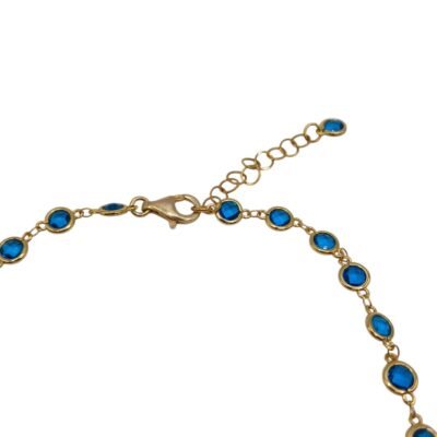 Collana Golden placcato oro giallo Spinello azzurro-modello Londra