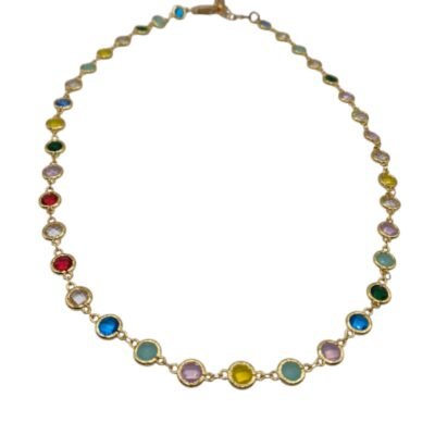 Collana Golden placcato oro giallo Spinello multicolore-modello Roma