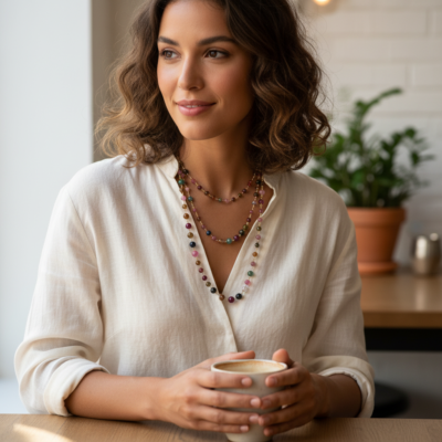 Collana con le tormaline naturali-modello Catalina