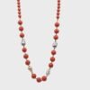 Collana con la pasta di corallo e perle scaramazze- modello Salamanca