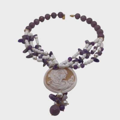 collana con le pietre naturali e cammeo modello granada silvana mannucci gioielli 4 Collana con le pietre naturali e cammeo-modello Granada Collana con le pietre naturali e cammeo-modello Granada