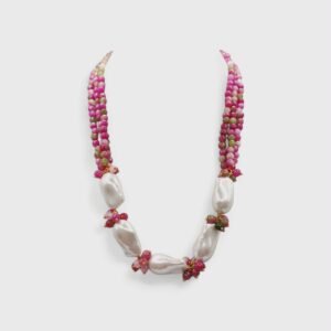 Collana con le pietre naturali e perle scaramazze-modello Alicante