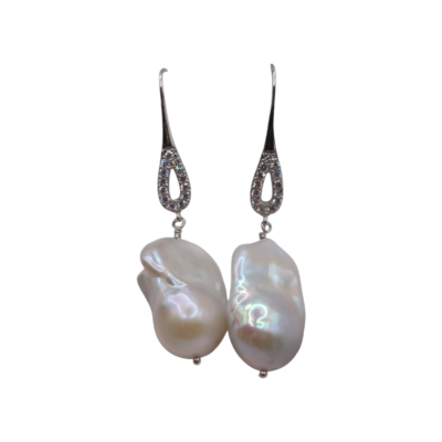 Orecchini Giglio con perle scaramazze autentiche