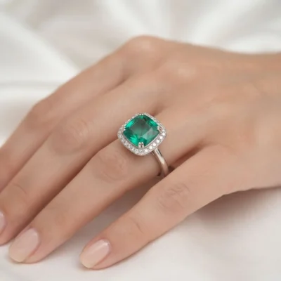 Anello Argento 925 con Pietra Idrotermale Modello Tamara