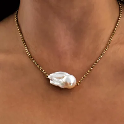 Collana Girocollo con Perla Barocca – Argento 925