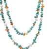 Collana Chanel con l’ambra naturale perle di fiume e chips turchese modello-Isola La Palma