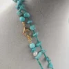 Collana Chanel con perle di fiume e chips turchese e zirconi 2 mm, modello-Isola La Gomera