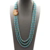 Collana con le perle di fiume, turchese, e autentico cammeo-modello Crociera Fiordi