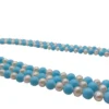 Collana con le perle di fiume, turchese, e autentico cammeo-modello Crociera Fiordi