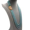 Collana con le perle di fiume, turchese, e autentico cammeo-modello Crociera Fiordi