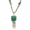 Collana con le pietre naturali Crisoprasio e perla scaramazza modelo- Isola Fuerte Ventura