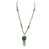 Collana con le pietre naturali Crisoprasio e perla scaramazza modelo- Isola Fuerte Ventura