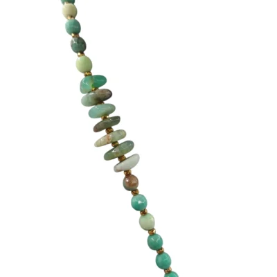 Collana con le pietre naturali Crisoprasio e perla scaramazza modelo- Isola Fuerte Ventura
