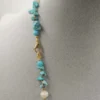 Collana con perle di fiume e chips turchese e ematite dorate modello-Isola El Hierro