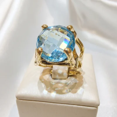 Anello con Topazio Azzurro Cielo – Modello 23