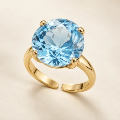 Anello con Topazio Azzurro Cielo – Modello 23