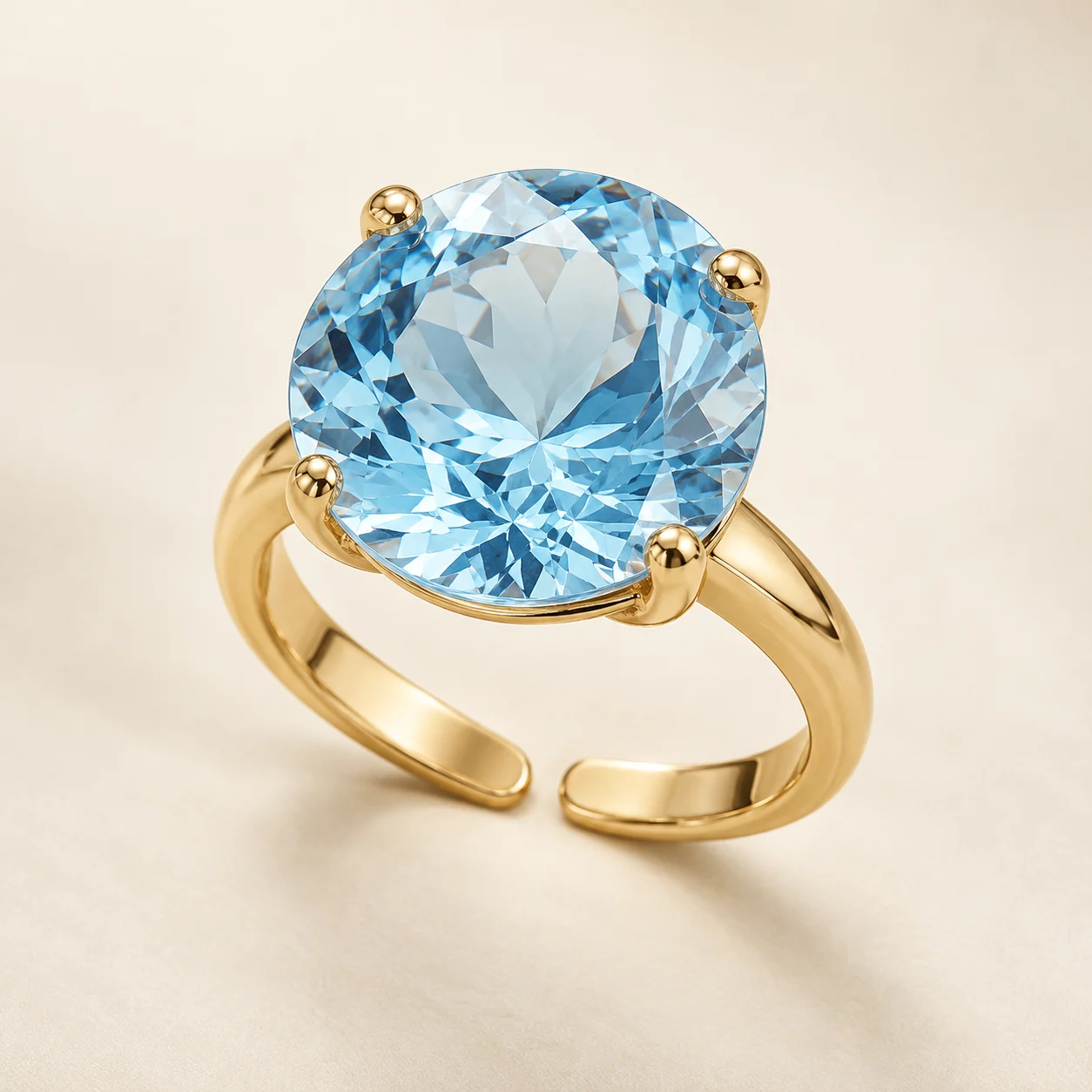 Anello con Topazio Azzurro Cielo – Modello 23