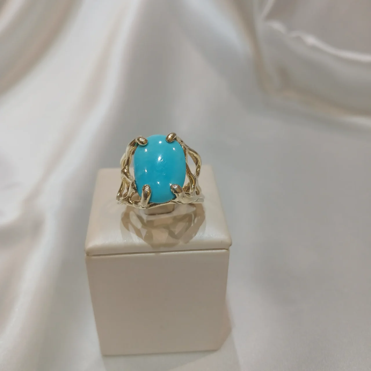Anello in autentico Turchese dell'Arizona- modello 10