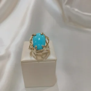 Anello in autentico Turchese dell'Arizona- modello 10
