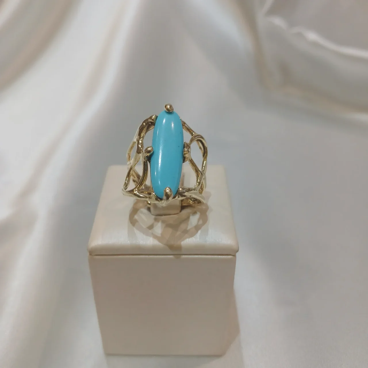 Anello in autentico Turchese dell'Arizona- modello 11