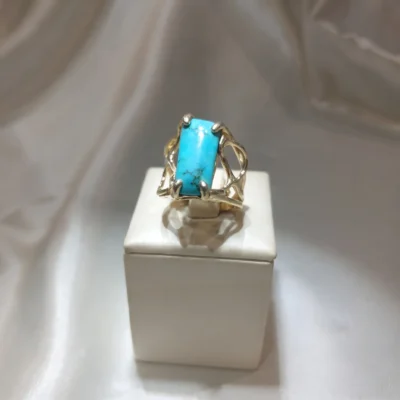 Anello in autentico Turchese dell'Arizona- modello 12