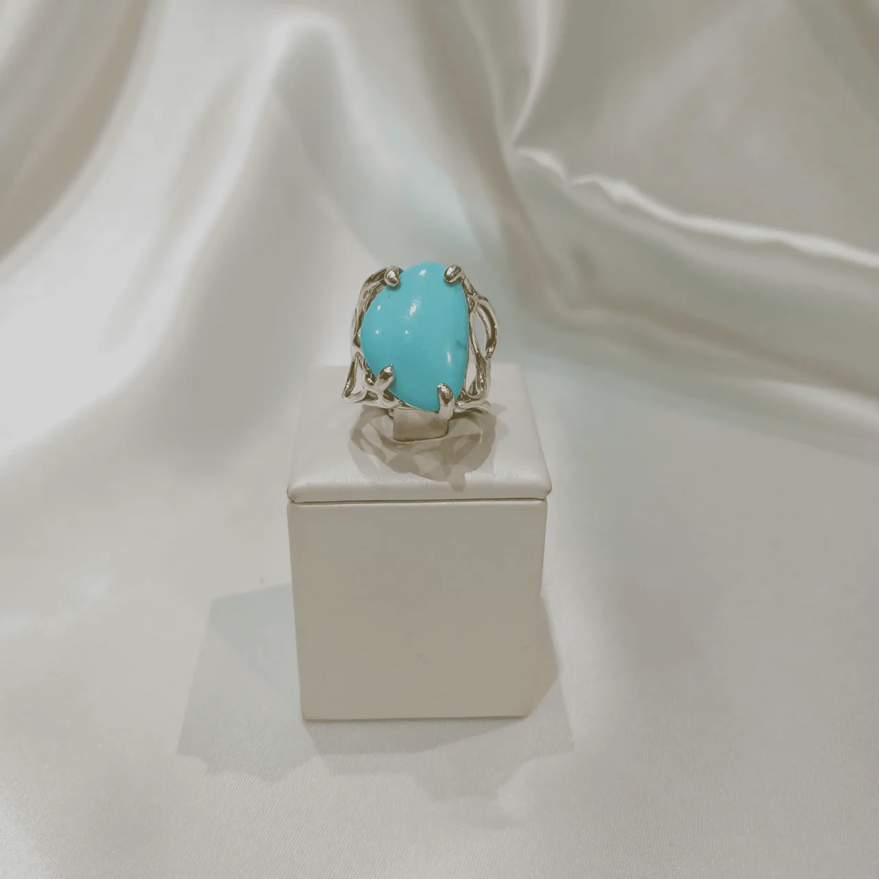 Anello in autentico Turchese dell'Arizona- modello 2