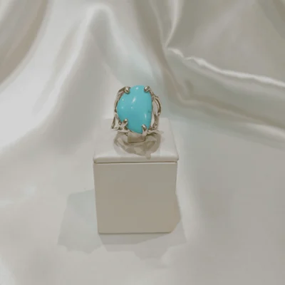 Anello in autentico Turchese dell'Arizona- modello 2