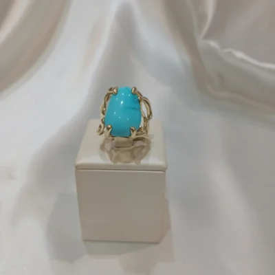 Anello in autentico Turchese dell'Arizona- modello 4