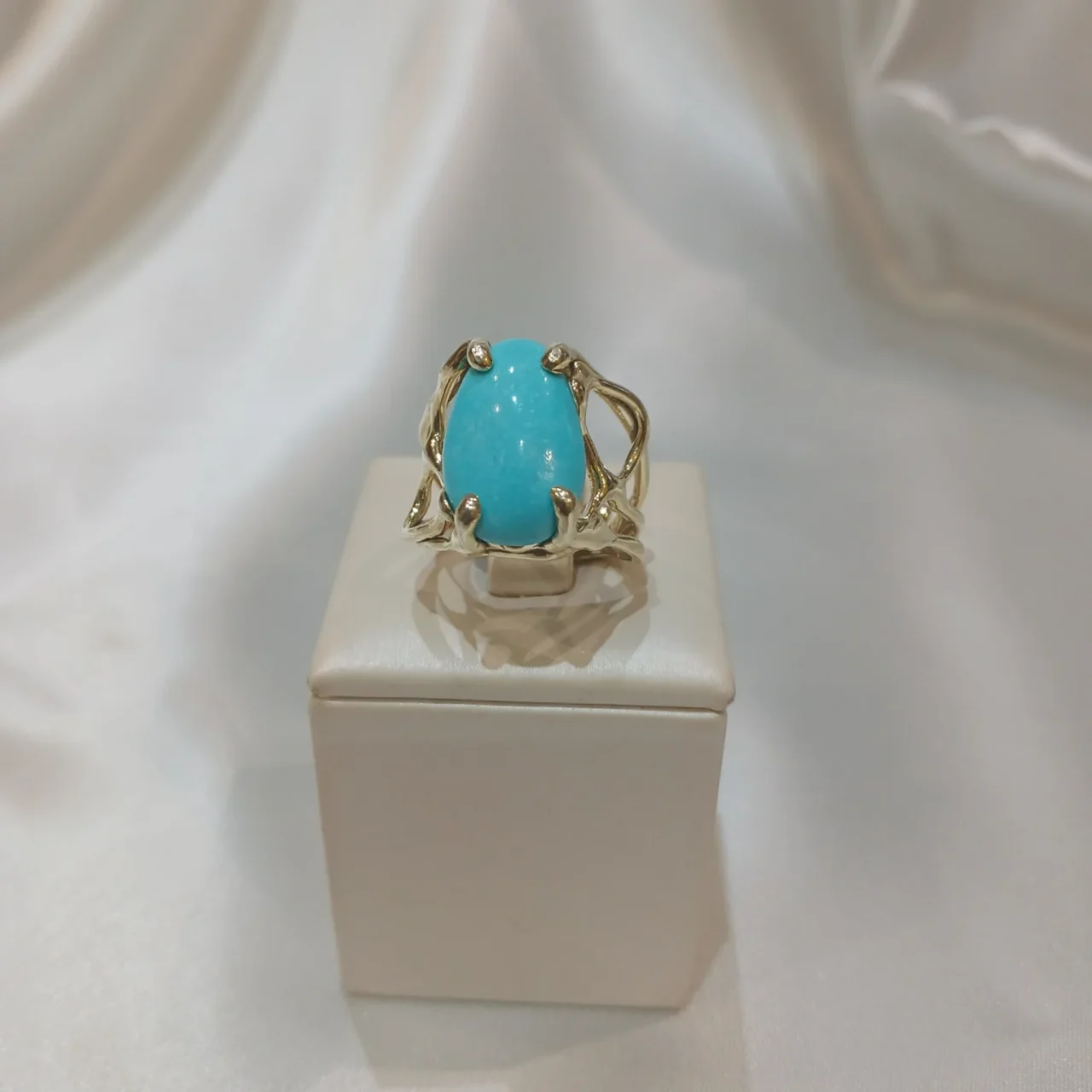 Anello in autentico Turchese dell'Arizona- modello 6