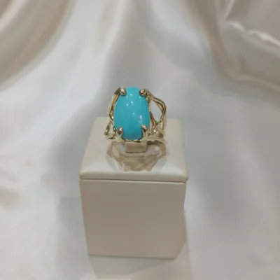 Anello in autentico Turchese dell'Arizona- modello 6 Anello in autentico Turchese dell'Arizona- modello 6
