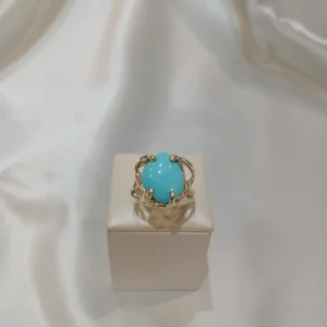 Anello in autentico Turchese dell'Arizona- modello 7