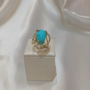 Anello in autentico Turchese dell'Arizona- modello 8