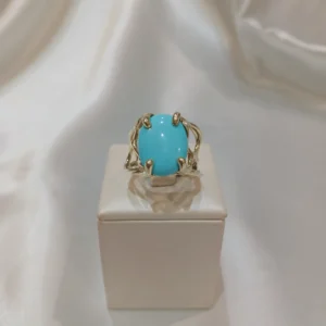 Anello in autentico Turchese dell'Arizona- modello 9