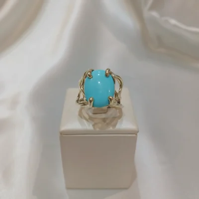 Anello in autentico Turchese dell'Arizona- modello 9